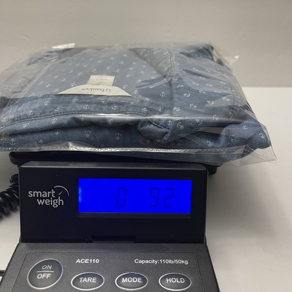 CJ Banks Popover Denim Chambray Blouse Top Womens 1X Collared Anchor Nautical - Picture 8 of 8